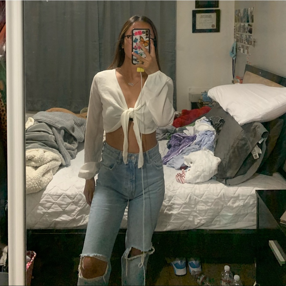 Cute crop wrap top
